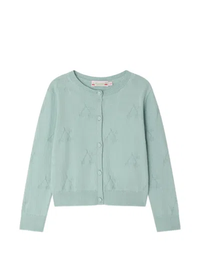 Bonpoint Cherry-print Cardigan In Green
