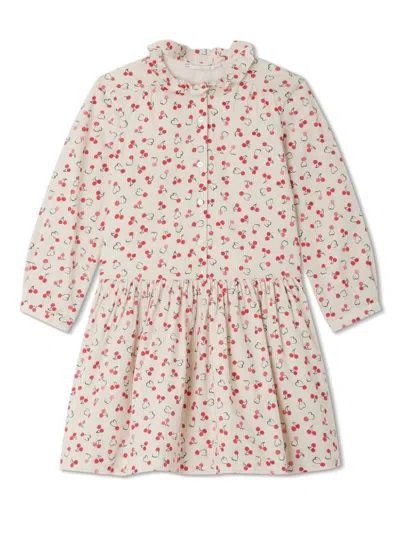 Bonpoint Kids' Cherry-print Dress In Red