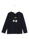 Bonpoint Cherry-print Long-sleeve Top In Black