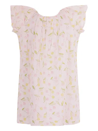 Bonpoint Kids' Cherry-print Mini Dress In Pink