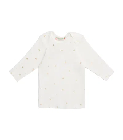 Bonpoint Kids'  Cherry Print Pyjama Set In Gold