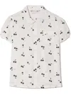 Bonpoint Cherry-print Short-sleeved Shirt In White