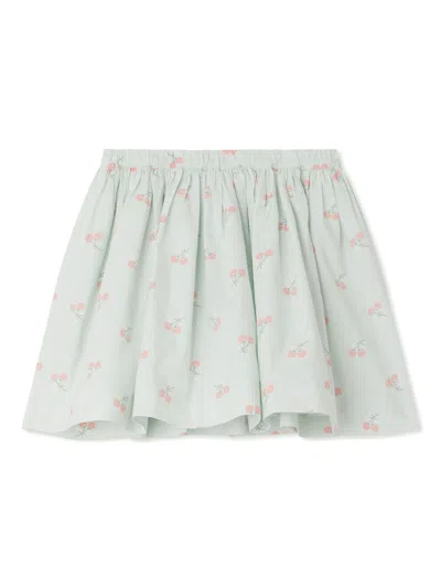 Bonpoint Kids' Cherry-print Skirt In Green