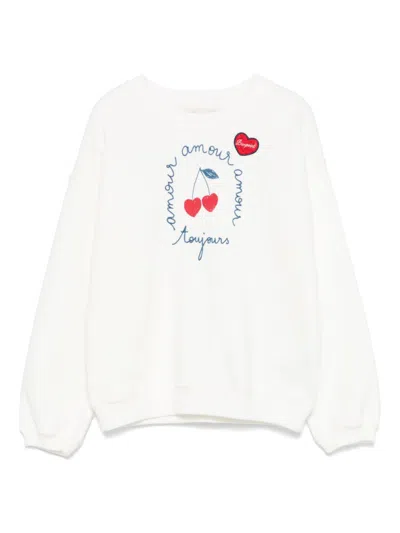Bonpoint Kids' Cherry-print Sweatshirt In White