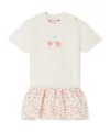 Bonpoint White Casual Dress For Girl With Cherries In White