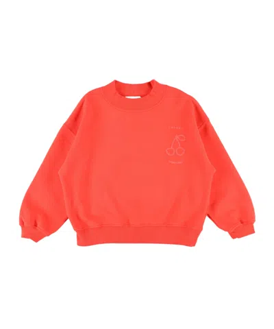 Bonpoint Cherry-embroidered Sweatshirt In Orange