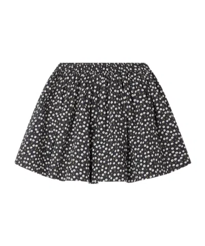 Bonpoint Kids'  Cherry-printed Pleated Skirt In Black
