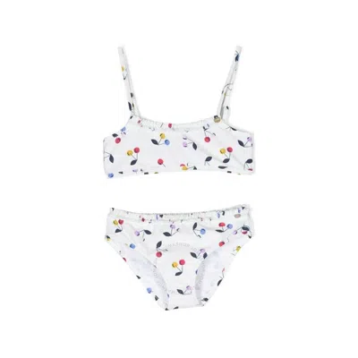 Bonpoint Kids' Amari Printed Bikini In Bianco