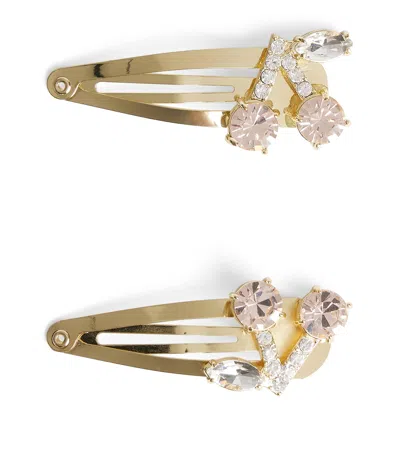 Bonpoint Kids'  Cherry-embellished Hair Clips In Pink
