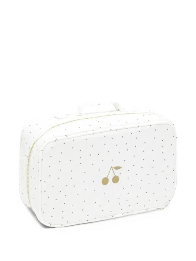 Bonpoint Cherry-print Polka-dot Suitcase In Metallic