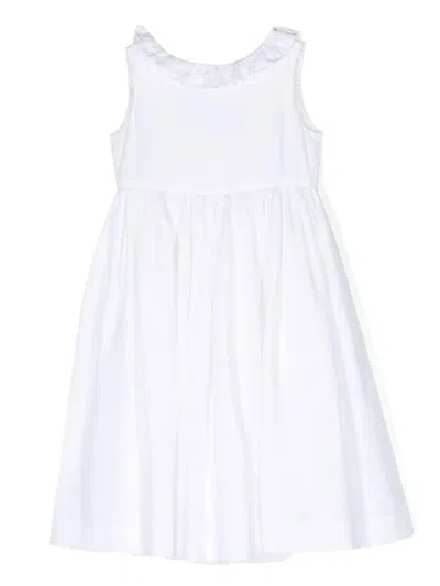 Bonpoint Kids' Cheryl Frill-trim Sleeveless Dress In White