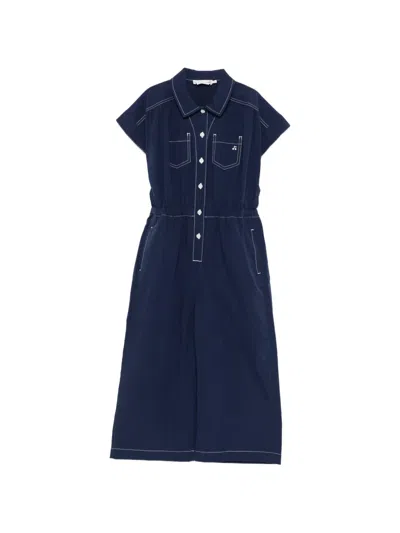 Bonpoint Kids' Chest-pocket Jumpsuit In Blue