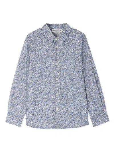 Bonpoint Babies' Cicero Floral-print Shirt In Blue