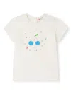 Bonpoint Girls White Cotton Cherry Print T-shirt In White