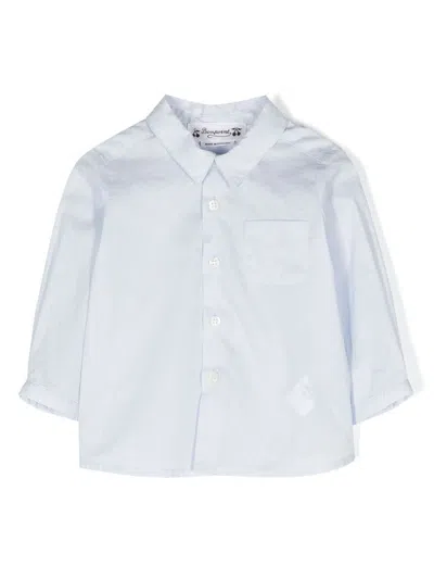 Bonpoint Babies' Classic-collar Long-sleeve Shirt In Blue