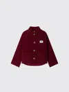 Bonpoint Corduroy Edith Jacket With Embroidered Cherry In Burgundy