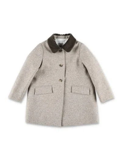 Bonpoint Kids' Coat Collar Fur In Beige