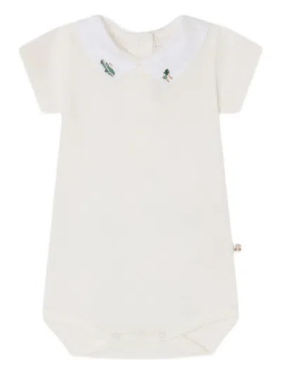 Bonpoint Babies' Collared Embroidered Body In White