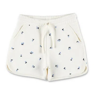 Bonpoint Colorful Cherry Embroidery Cotton Shorts In White