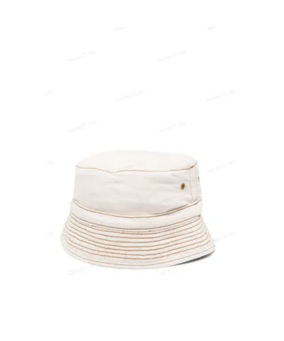Bonpoint Contrasting-stitch Bucket Hat In White