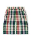 Bonpoint Conway Checked Cotton Shorts In 中性色