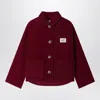 Bonpoint Corduroy Edith Jacket With Embroidered Cherry In Red