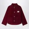 Bonpoint Corduroy Edith Jacket With Embroidered Cherry In Red