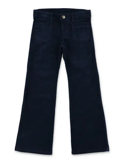 Bonpoint Kids' Junon Flared Corduroy Trousers In Marine