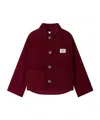 Bonpoint Corduroy Edith Jacket With Embroidered Cherry In Burgundy