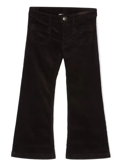 Bonpoint Kids' Corduroy Wide-leg Cotton Trousers In Brown