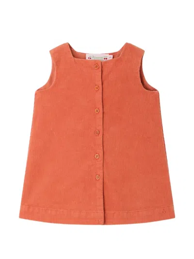 Bonpoint Babies' Corduroy-effect Button-front Dress In Orange