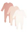 Bonpoint Cosima Set Of 3 Cotton Jersey Onesies In Rose Fane
