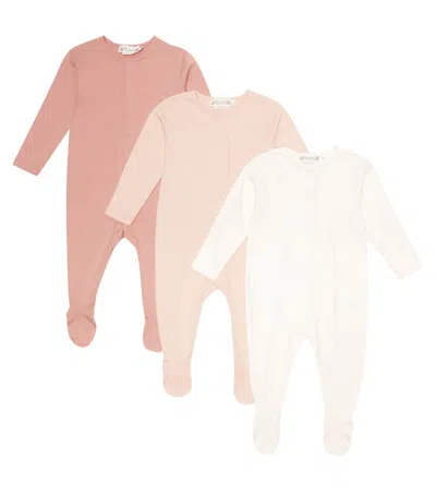 Bonpoint Cosima Set Of 3 Cotton Jersey Onesies In Rose Fane