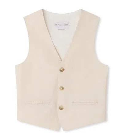 Bonpoint Kids' Cotton-blend Angus Waistcoat In White