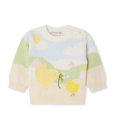 Bonpoint Kids' Cotton-blend Chick Sweater In Gray