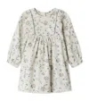 Bonpoint Cotton-blend Floral Dress In Gray
