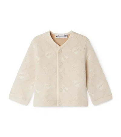 Bonpoint Kids' Cotton-blend Jacquard Cardigan In Neutral