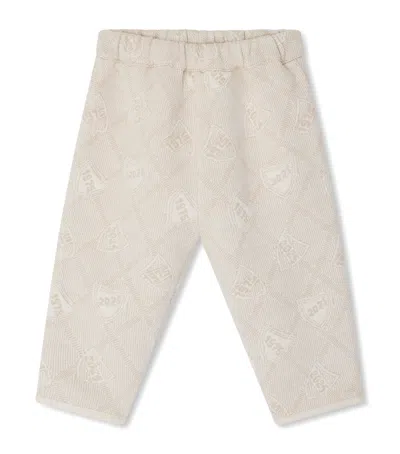 Bonpoint Kids' Cotton-blend Jacquard Sweatpants In Neutral