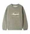 Bonpoint Tonino Sweatshirt In Grey-green With Embroidered Logo In Green