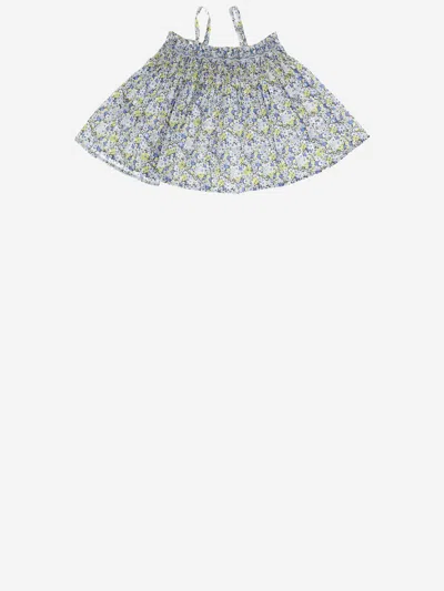Bonpoint Kids' Cotton Blouse With Floral Pattern In Multicolour