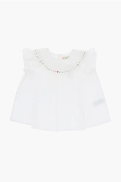 Bonpoint Cotton Blouse With Pleats In White
