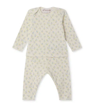 Bonpoint Kids'  Cotton Boat Top And Leggings Set In Blue