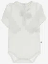 Bonpoint Cotton Bodysuit With Logo In White