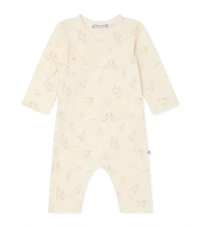 Bonpoint Kids'  Cotton Bow All-in-one In Neutral