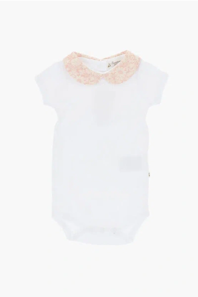 Bonpoint Cotton Calix Bodysuit With Print Collar In White
