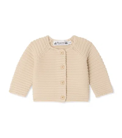 Bonpoint Kids'  Cotton Cardigan In Beige