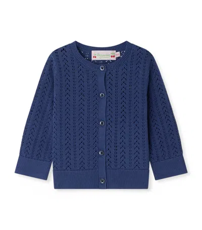 Bonpoint Kids'  Cotton Cardigan In Blue