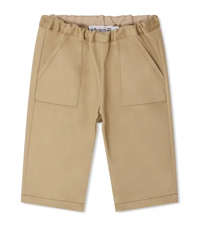 Bonpoint Kids' Cotton Carpenter Trousers In Brown