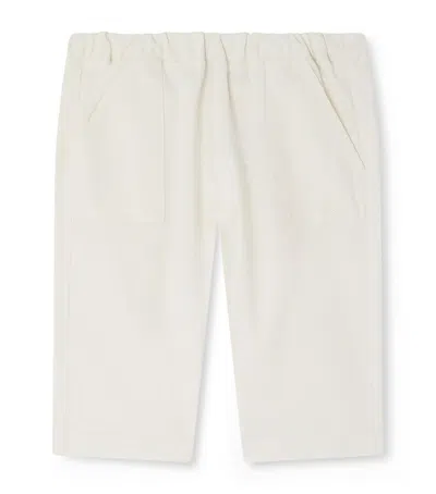 Bonpoint Kids'  Cotton Carpenter Trousers In White