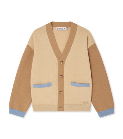 Bonpoint Kids' Cotton-cashmere Edouard Cardigan In Brown